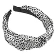 thumbnail image 1 of Diadema de leopardo con nudo superior, diadema de guepardo, diademas anudadas, accesorios elásticos para el cabello para mujeres, color blanco, 1 of 7