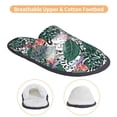 thumbnail image 3 of KLL Tropical Leaves Slippers for Women Men House Slip on Indoor Outdoor Bedroom Furry Fleece Lined Ladies Comfy Anti-Skid Rubber Hard Sole-Large, 3 of 8