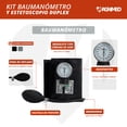 thumbnail image 4 of Kit Baumanómetro y Estetoscopio Profesional de Doble Campana con Estuche Pórtatil Color Gris, 4 of 5