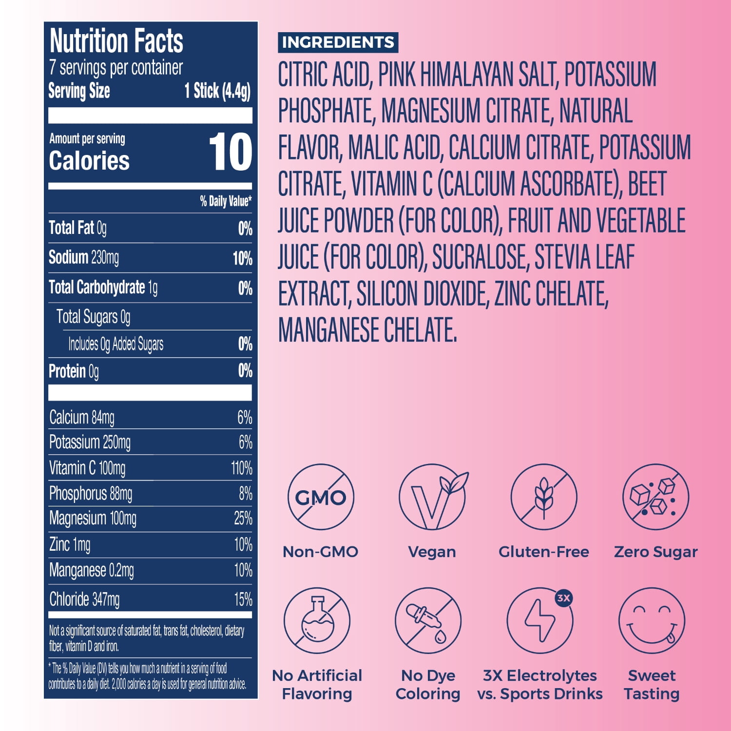 Trevi Sugar Free Electrolyte Drink Mix - 7 Count Berry Lemonade