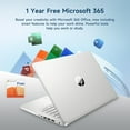 thumbnail image 4 of HP 14" Ultra Thin Laptop, Intel Quad-Core Processor,16GB RAM, 256GB (128GB eMMC+128GB SD Card), Windows 11 Home, 1 Year Microsoft Office 365, Lightweight Notebook for Work or School, Gift Set(Silver), 4 of 8