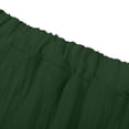thumbnail image 5 of Summer Capris New Linen Capri Pants for Women Summer Casual Wide Leg Drawstring Elastic Waist Ruffle Hem Capris with Pockets Green-a XL, 5 of 8