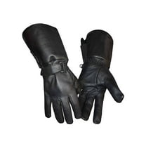 Redline Men's Gauntlet Style Soft Fleece Lining Leather Gloves, Black G-053 (S)