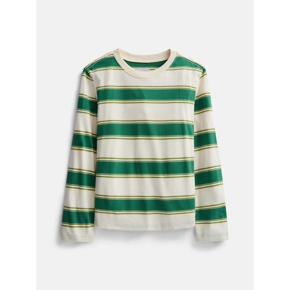 Wonder Nation Boys Striped Tee with Long Sleeves, Sizes 4-18