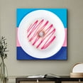 thumbnail image 2 of PixonSign Canvas Print Wall Art White Donuts with Pink Stripes Food Dessert Photography Realism Glam Colorful Multicolor Ultra for Living Room, Bedroom, Office - 24"x24", 2 of 5