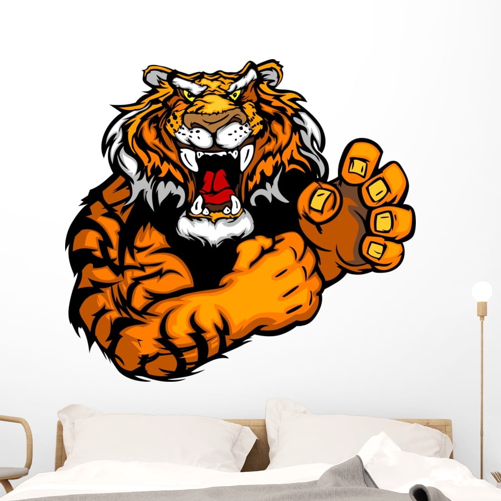 Graphic Vector Image Tiger Wall Decal Sticker by Wallmonkeys Peel and