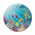 thumbnail image 1 of Underwater Mouse Pad for Computers, Print of Colorful Marine Themed Lifestyle with Many Fish Species in the Ocean, Round Non-Slip Thick Rubber Modern Mousepad, 8" Round, Multicolor, by Ambesonne, 1 of 2