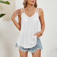 thumbnail image 5 of Ruyang Summer Tank Tops for Women 2024 Women's Vest Solid Color V Neck Sleeveless Casual Camisole Summer Fashion Tops, 5 of 6