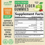 Apple Cider Vinegar Gummies - Sugar Free - Apple Cider Vinegar Powder 1000mg Per Serving - Max Strength ACV Gummy Vitamins - B12 & The Mother - Metabolism & Energy Support - Keto & Vegan, 120 Gummies
