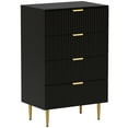 thumbnail image 1 of HOMCOM Commode à 4 Tiroirs pour Chambre Commode Poignées et Pieds Dorés, 1 of 10