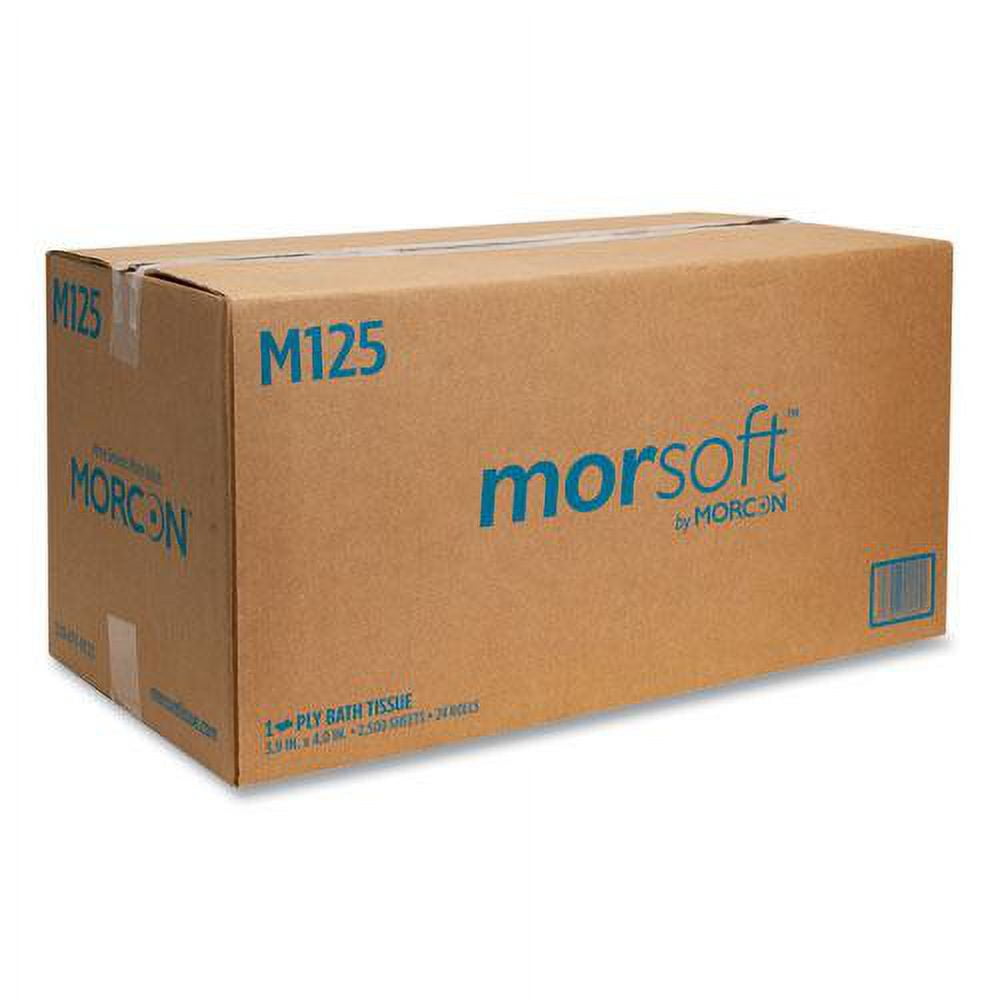 Morcon Small Core 1-Ply Septic Safe Toilet Paper, 2500 Sheets, 24 Rolls per Carton
