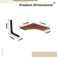 thumbnail image 5 of Floating Corner Shelf Wall Mounted, 3-Tier Storage Shelf for Living Room, Bedroom, Kitchen, Black Metal Brackets, Rustic Wood, Easy Install for Space Saving, 5 of 5