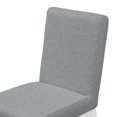 thumbnail image 4 of Upholstered Dining Chairs Set of 4, Linen Fabric Kitchen Dining Room Chairs with Wood Legs for Living Room, Bedroom, Grey, 4 of 11