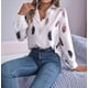 thumbnail image 4 of Blusa de Larga para Mujer, Informal, Elegante, con Estampado de Solapa, Corte Holgado, para Oficina. XL, 4 of 10