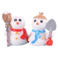 thumbnail image 1 of Coofit Christmas Snowman Miniature Resin 2PCS Landscape Figurines Miniature Ornament, 1 of 10