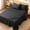Black, variant on WISHEAD Queen Sheet Set, 4 Piece Ultra Soft Brushed Microfiber Bed Sheets, Cooling & Breathable, Secure Fitted Sheet, Wrinkle Resistant Hotel Bedding Set with Classic Stripe, Dark Gray