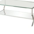 thumbnail image 3 of Glass Top Coffee Table with Metal Frame and Mirror Shelf Chrome - Saltoro Sherpi, 3 of 5
