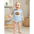 thumbnail image 5 of Rovasas Baby Boy Romper Football Embroidery Stripe Print Round Neck Jumpsuit, 5 of 9