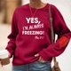 thumbnail image 1 of mfyjkho Tops Para Hacer Ejercicio, Sudadera Holgada De Manga Larga Con Cuello Redondo Y Estampado Informal Para Mujer Tops Para Hacer Ejercicio Para Mujer S, 1 of 4