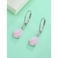 thumbnail image 5 of Vesitim Opal Earrings for Women Sterling Silver Teardrop Solitaire Dangle Drop Earring Birthstone Jewelry Gift Created Pink Opal, 5 of 7