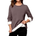 thumbnail image 5 of Antinious Women Plus Size Sweatshirt Fall Winter Pullover Warm Trendy Long Sleeve Crewneck Maxi Cut Fleece Lined Solid, 5 of 5