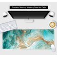 thumbnail image 3 of Modern Teal Green & Gold Marble Texture Art Mouse Pad - 31.5x11.8 Inch, Extended Gaming Mousepad with Stitched Edges, Rubber Base, Ideal for Work, Office, Home, 3 of 6