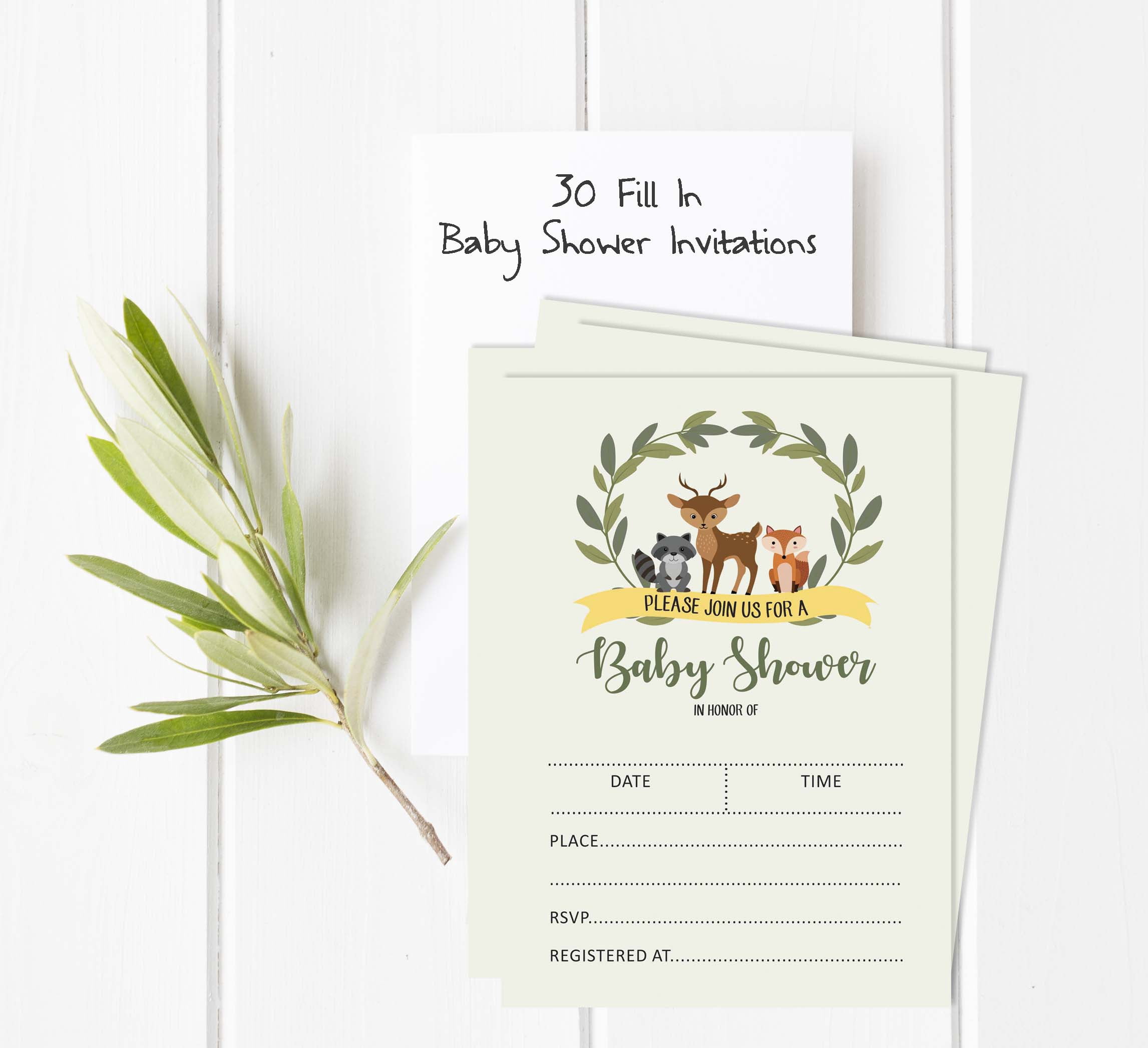 Inkdotpot Set Of 30Jungle Animals Baby Shower Invitations-Diaper Raffle Tickets And Baby Shower Book Request Cards Gender Neutral Invites Its A Boy Its A Girl