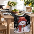 thumbnail image 2 of Table Runner 48 Inches Long for Kitchen Dining, Red Snowman Christmas Dresser Scarf Farmhouse, Dining Table Decorations for Wedding/Parties, Xmas Winter Snowflake Black 13 x 48 In, 2 of 9