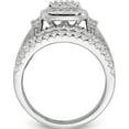 thumbnail image 2 of Sterling Silver Rhodium-Plated Cz Engagement Ring W/2 Bands 3 Setsize 6 (Width 2 To 10.5) - Jbsp, 2 of 5