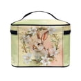 thumbnail image 4 of HELLHERO Travel Makeup Case Portable Travel Cosmetic Bags Double Zip Handheld Lightweight Rabbit and Floral Pattern Design, 4 of 6