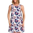 thumbnail image 1 of Fotbe record rock music Skull Vestido de Verano sin Mangas para Mujer – Vestido Midi Línea A, Estilo Camiseta Floral, Vestido Playero Casual y Fluido, 1 of 7