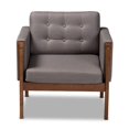thumbnail image 2 of Baxton Studio Lenne Grey Upholstered Walnut Armchair, 2 of 10