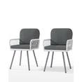 thumbnail image 1 of Garvee juego de 2 sillas de comedor para patio con estructura metálica negra, ratán tejido beige y cojines resistentes al clima, 1 of 7
