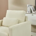 thumbnail image 3 of Knubmt Chenille Single Seat Sofa Chair with Solid Wood Frame, Modern Upholstery Accent Chair Armchair for Living Room, Bedroom, Office, Beige, 3 of 6