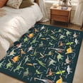 thumbnail image 4 of Area Rugs for Living Room Bedroom, Green Dinosaur 4'x6' Rug Washable Carpet Runner Indoor Outdoor, Vintage Letters Farm Animals Non Slip Accent Floor Mats Rug for Kitchen, Office, 4 of 8