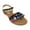 Black, variant on Women's Printed Floral Ruffels Sandals