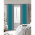 thumbnail image 2 of Blackout Curtains for Bedroom, Turquoise Ombre Room Darkening Window Drapes for Living Room, Grey Modern Art Farmhouse Thermal Insulated Grommet Curtains, 52x84 inch, 2 Panels, 2 of 9