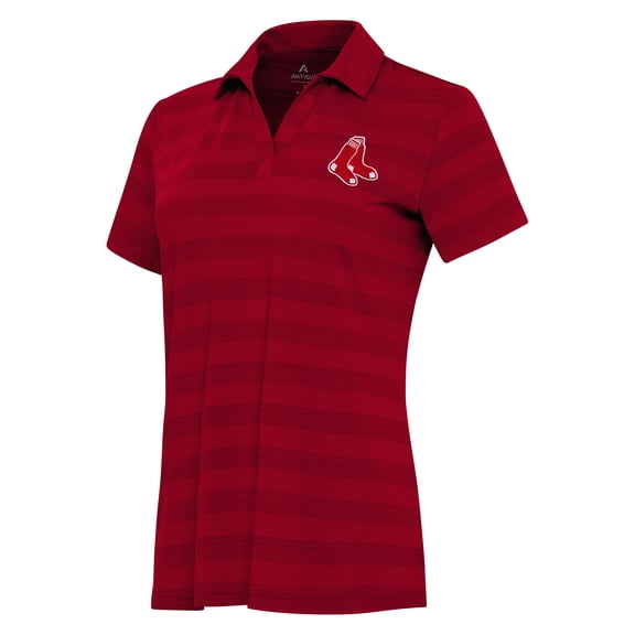 Women's Antigua Red Boston Red Sox Patch Tunnel Polo