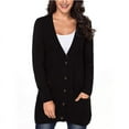 thumbnail image 4 of X  Women‘s Open Front Cardigan Mid Length Coat Long Sleeve Loose Pullover Sweater, 4 of 14