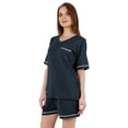 thumbnail image 4 of Inkmeso Solid&nbsp;Short Nightwear Set For Womens Short Sleeves&nbsp;Top and Shorts 2Pcs&nbsp;Loungewear, 4 of 7