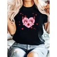 thumbnail image 1 of Valentine'S Day Directional Fashion Trend Black Short Sleeve Women'S T-shirt Pink Devil Love Creative Interesting Valentine'S Day Tee For Adult, Men, Women, Teen, Teenager, Adolescent, Youth, 1 of 5