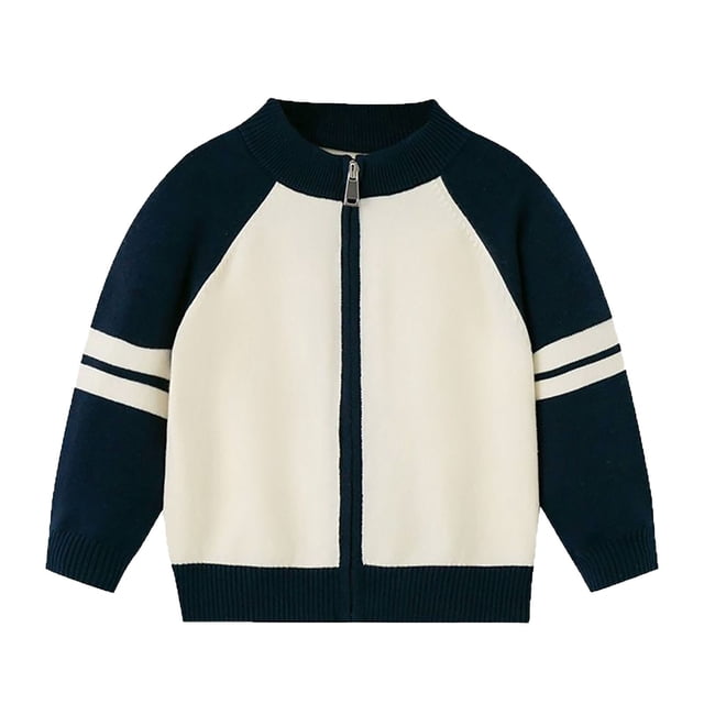 ShomPort Cardigans for Girls Raglan Sleeve Ribbed Cuff Color Block Zipper Lightweight Coats Breathable Daily Trendy Kids Jackets