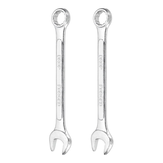 2Pcs Combination Wrench 11mm Metric 12-Point Box and Open End Zinc Plated Steel