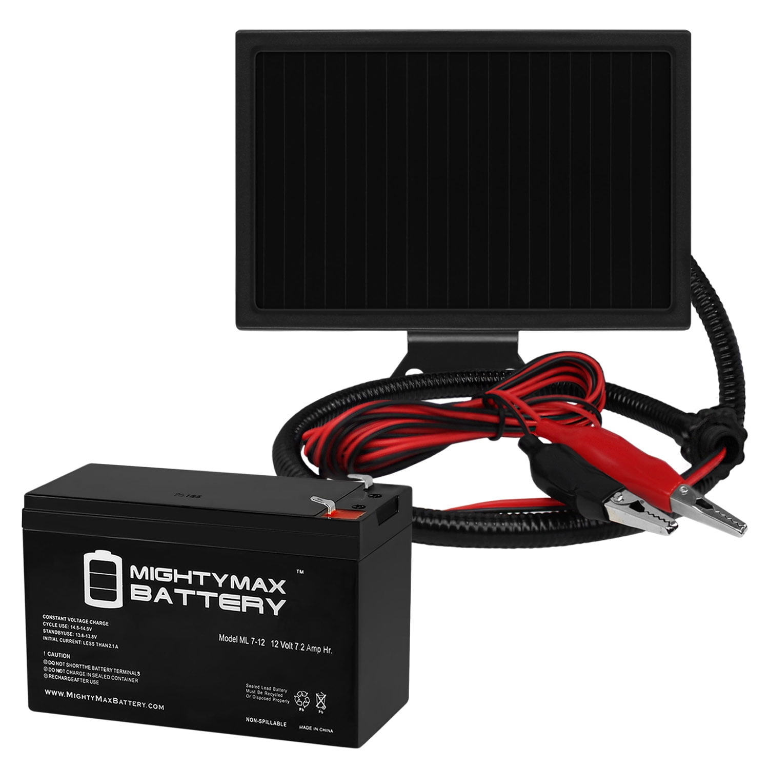 ML712 12 VOLT 7.2 AH SLA BATTERY WITH SOLAR PANEL CHARGER