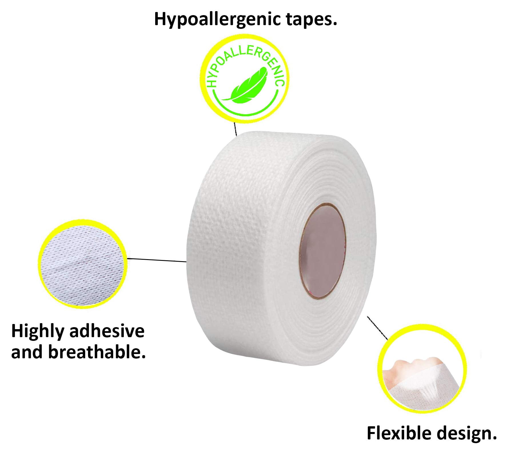 Soft Cloth Surgical Medical Tapes, Hypoallergenic Latex-Free, 24 Count, 1 in x 10 yd