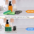 thumbnail image 4 of HAHDAXIA Kitchen Sink Caddy Organizer, Sponge Soap Holder, Countertop Sponge Rack with Drain Pan Tray (B: L7.9 x H4 x W4.6 Inch), 4 of 7