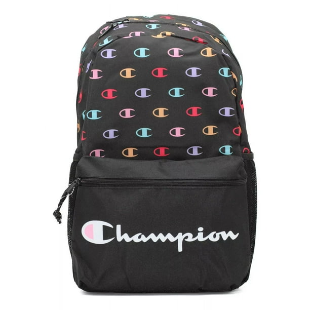 Mochila Escolar Champion Portalaptop Color Negro Diseño De La Tela