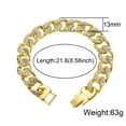 thumbnail image 3 of Male Cuban Chain Necklace Bracelet Set Zircon Gold Men Teen Jewelry 13MM 20inch, 3 of 5