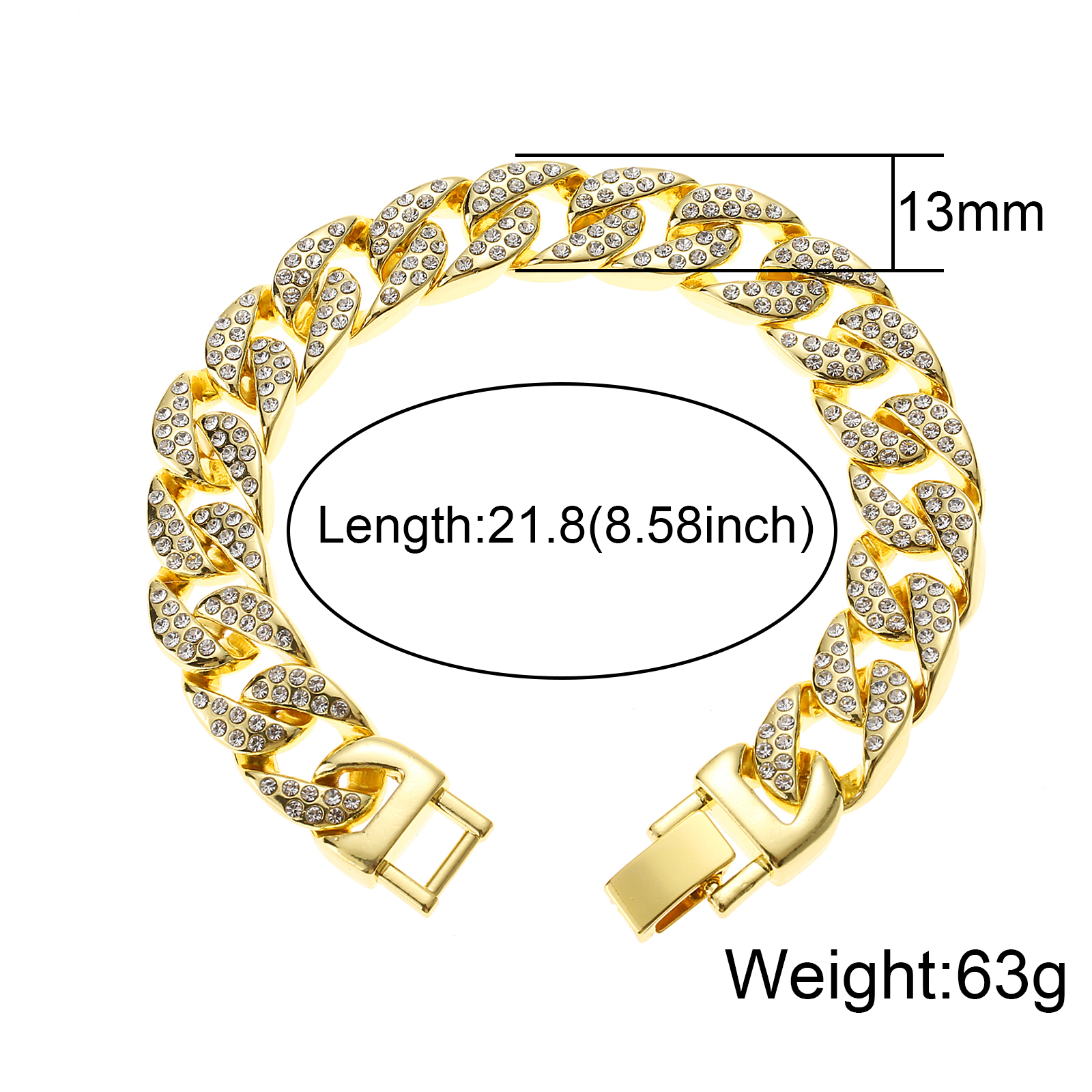 24K Yellow Gold Filled Cuban Curb Chain Set – 60cm Necklace & Bracelet For Men Women