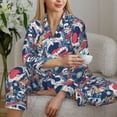 thumbnail image 6 of Pofeuu cool rock Skull Print Womens Pajamas Set Long Sleeve Sleepwear Button Down Nightwear Soft Pj Lounge Sets Button Down Pajamas Women-Small, 6 of 7